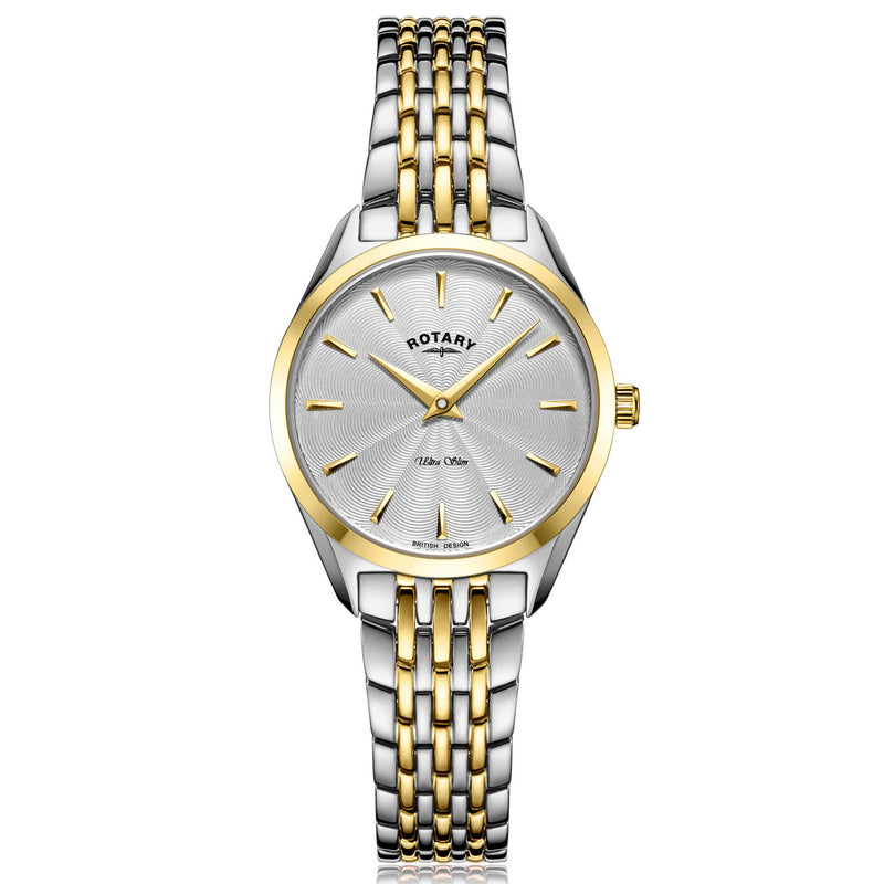 Analogue Watch - Rotary Ultra Slim Ladies White Watch LB08011/02