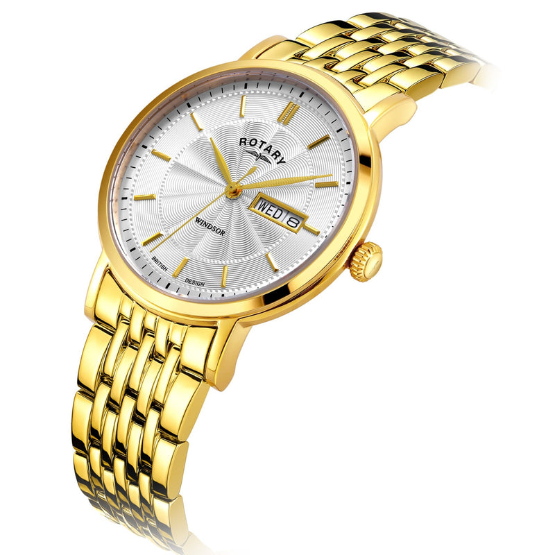 Analogue Watch - Rotary Windsor Men's Gold PVD Watch GB05423/02