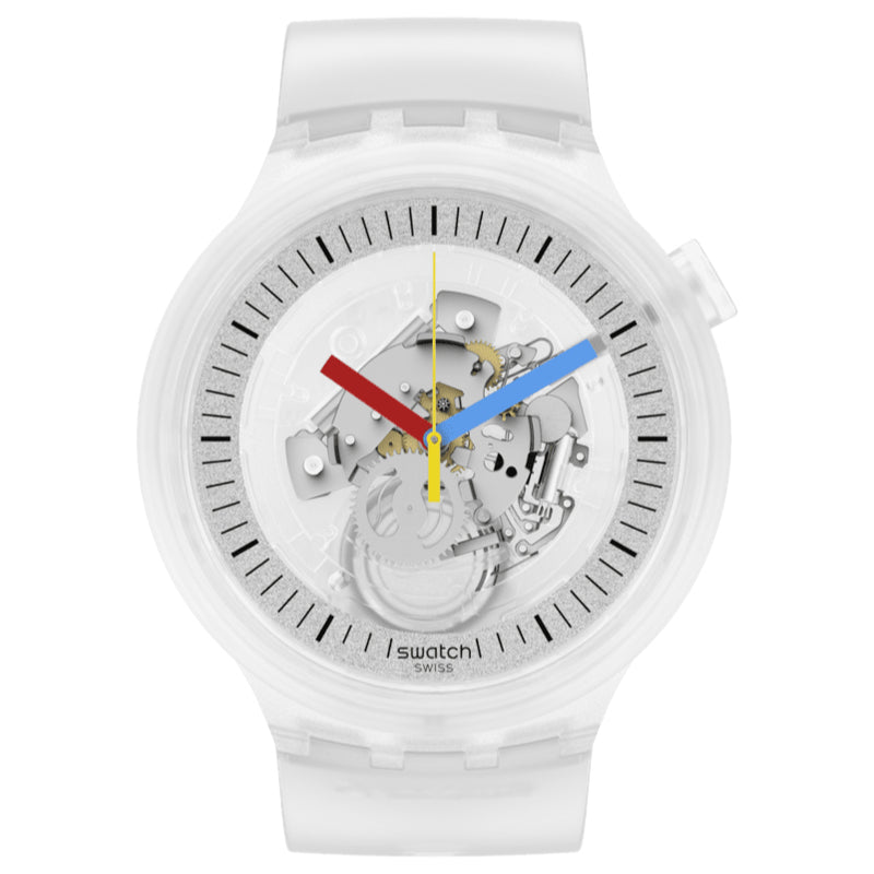 Analogue Watch - Swatch Clearly Bold Big Bold Unisex White Watch SB01K100