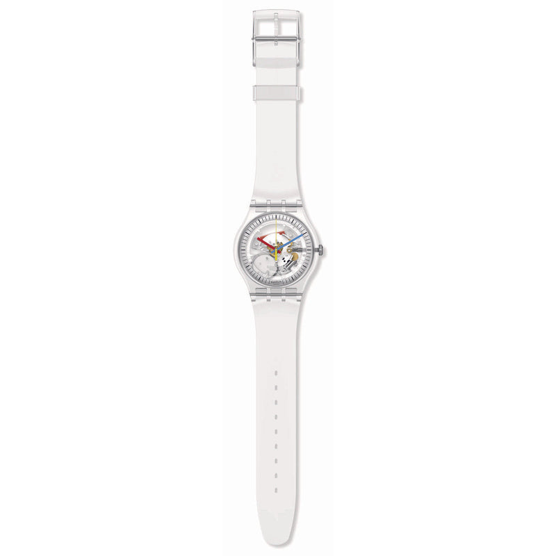 Analogue Watch - Swatch Clearly New Gent Men's White Watch SO29K100-S06