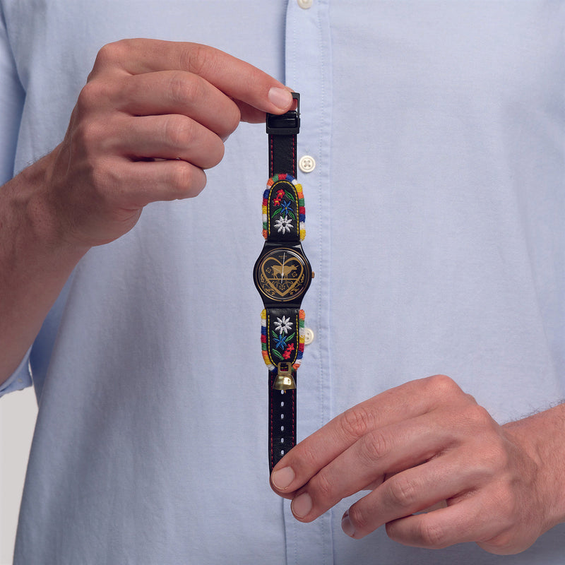 Analogue Watch - Swatch Die Glocke Ladies Black Watch GB285