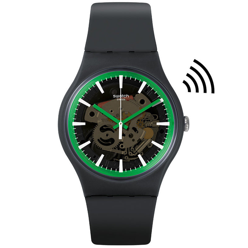 Analogue Watch - Swatch Graphite Pay! Men's Black Watch SVIM100-5300