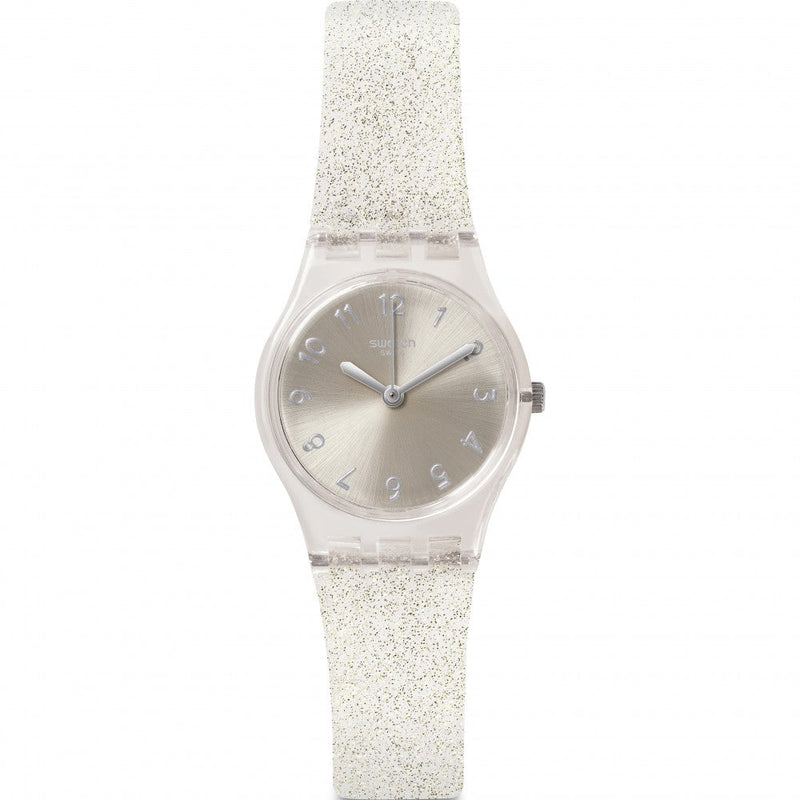 Analogue Watch - Swatch Silver Glistar Too Core Collection Women's Silver Watch LK343E