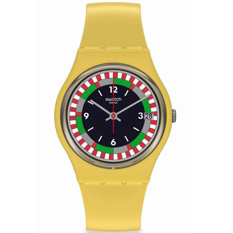 Analogue Watch - Swatch Yel_Race Unisex Yellow Watch SO31J400