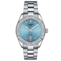 Analogue Watch - Tissot Pr 100 Lady Sport Chic Ladies Light Blue Watch T101.910.11.351.00