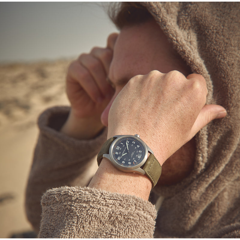 Automatic Watch - Hamilton Khaki Field Titanium Auto Men's Black Watch H70205830