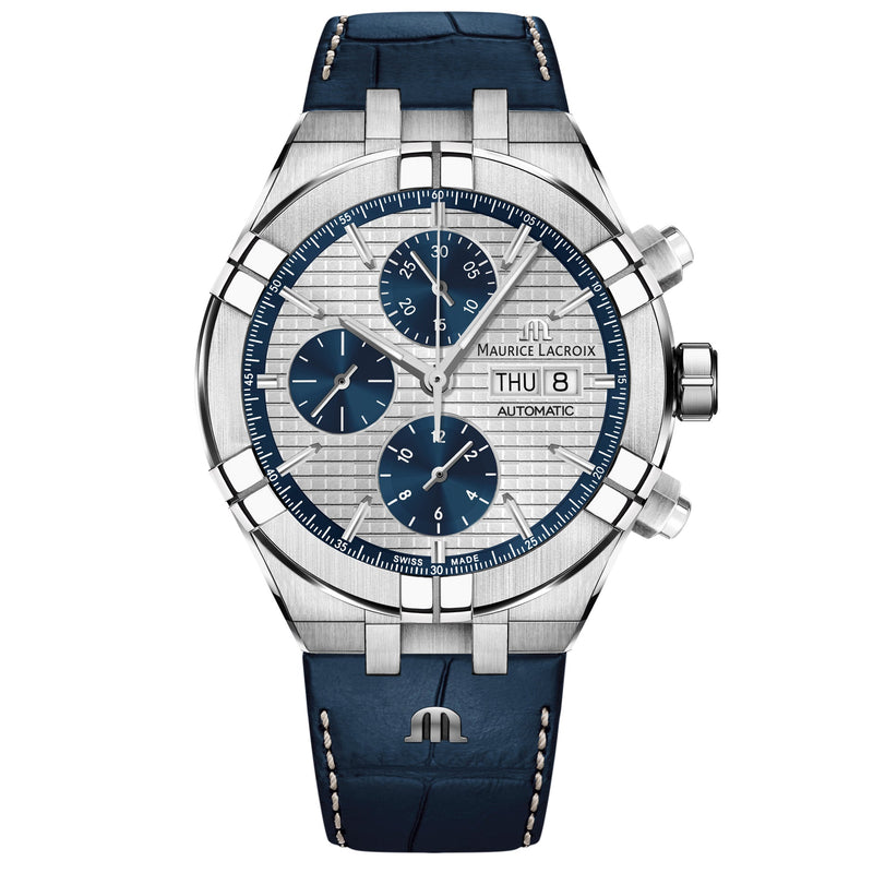 Automatic Watch - Maurice Lacroix Men's Silver Aikon Chronograph Watch AI6038-SS001-131-1