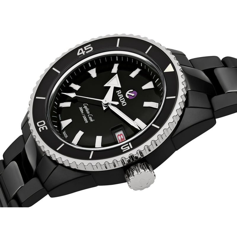 Automatic Watch - Rado Captain Cook High-Tech Ceramic Diver Men's Black Watch R32129152