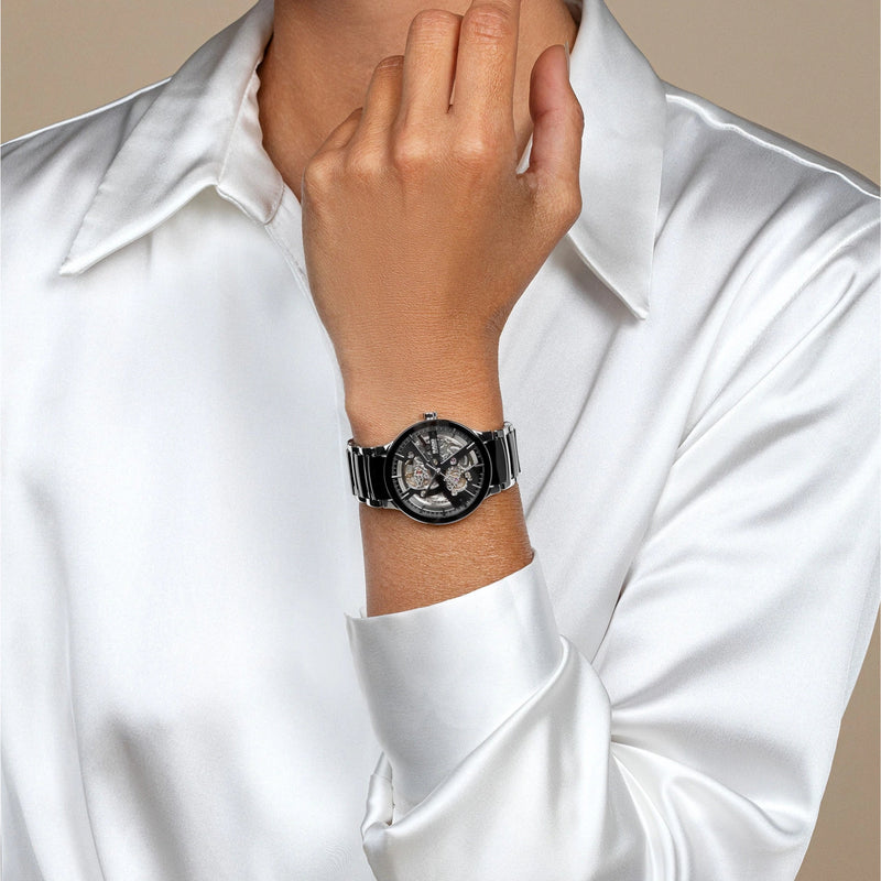 Automatic Watch - Rado Centrix Automatic Open Heart Unisex Black Watch R30178152