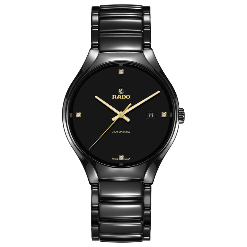 Automatic Watch - Rado True Automatic Diamonds Unisex Black Watch R27056712