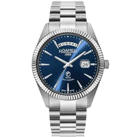 Automatic Watch - Roamer Men's Blue Primeline Daydate Mechanical Watch 981662 41 45 90