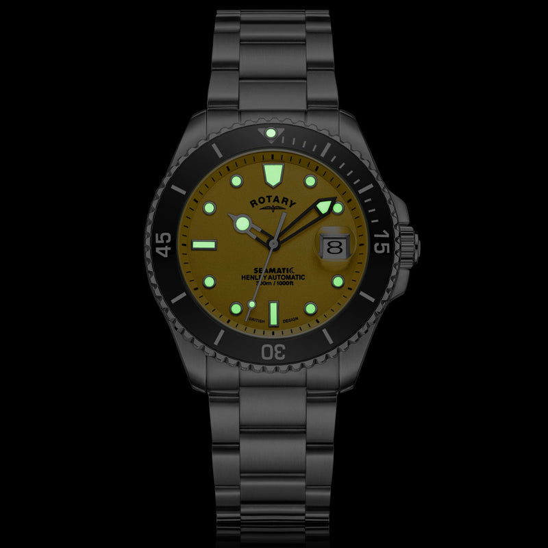 Automatic Watch - Rotary Seamatic Men's Yellow Watch GB05430/27