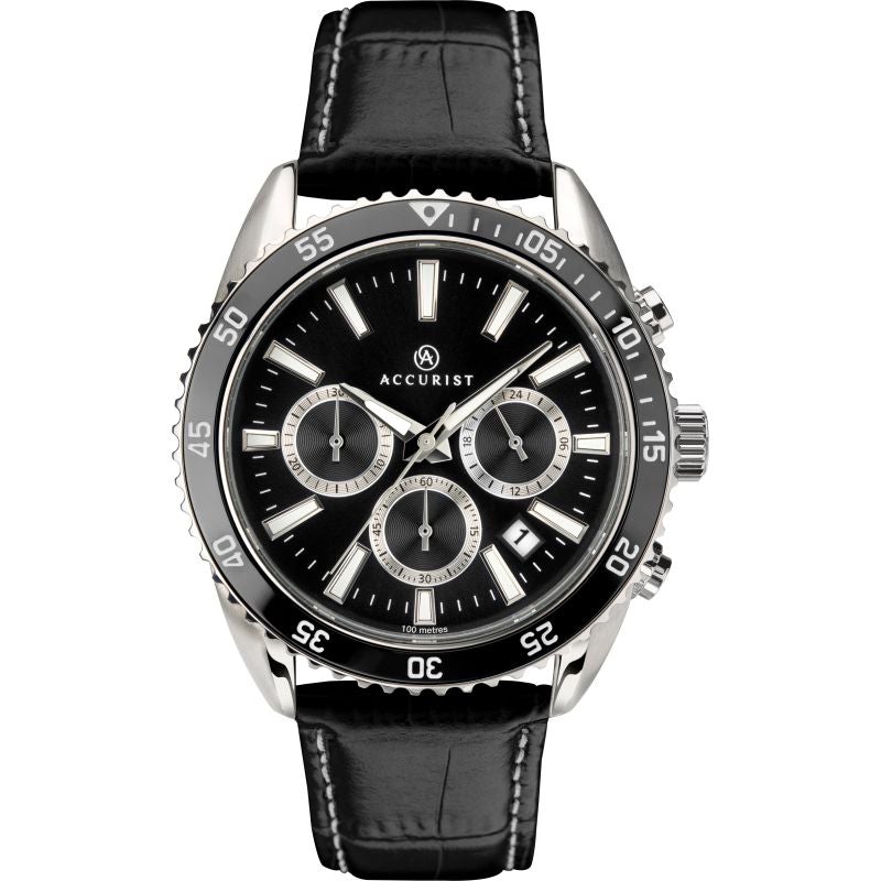 Chronograph Watch - Accurist 7229 Men's Black Signature Classic Chronograph Watch