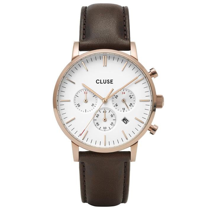 Chronograph Watch - Cluse Brown Aravis Chronograph Watch CW0101502002