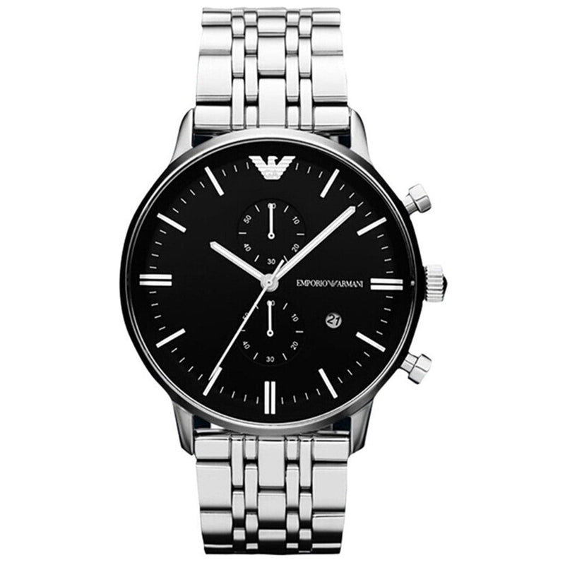 Chronograph Watch - Emporio Armani AR80009 Men's Silver Chronograph Watch