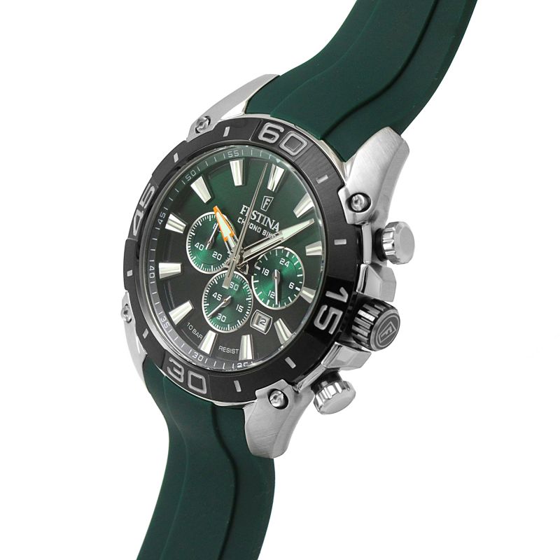 Chronograph Watch - Festina F20544/3 Men's Green Chrono Bike 2021 Watch