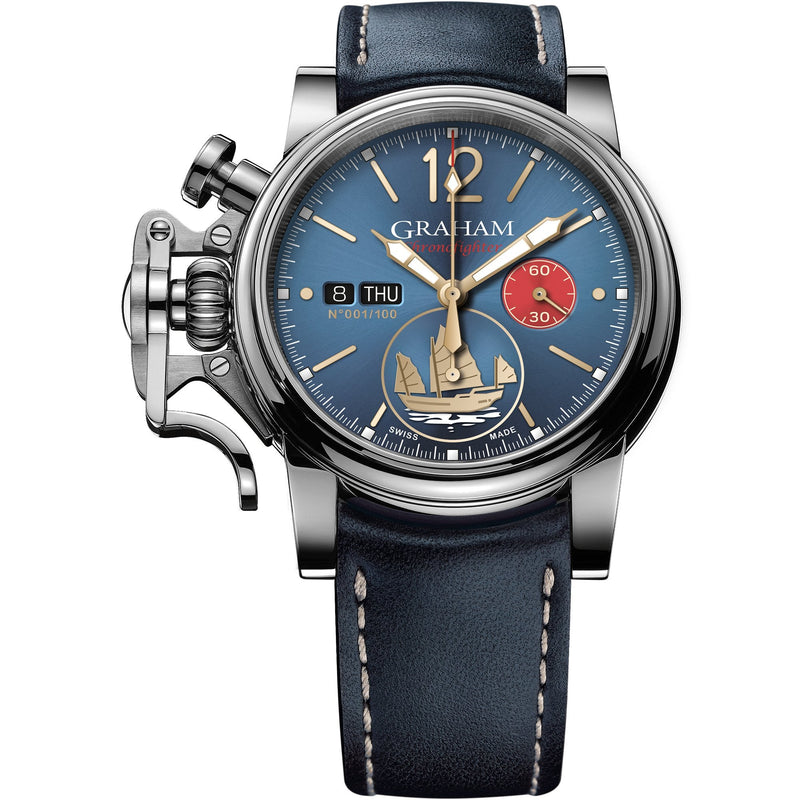 Chronograph Watch - Graham Blue Chronofighter Vintage Watch 2CVAS.U15A