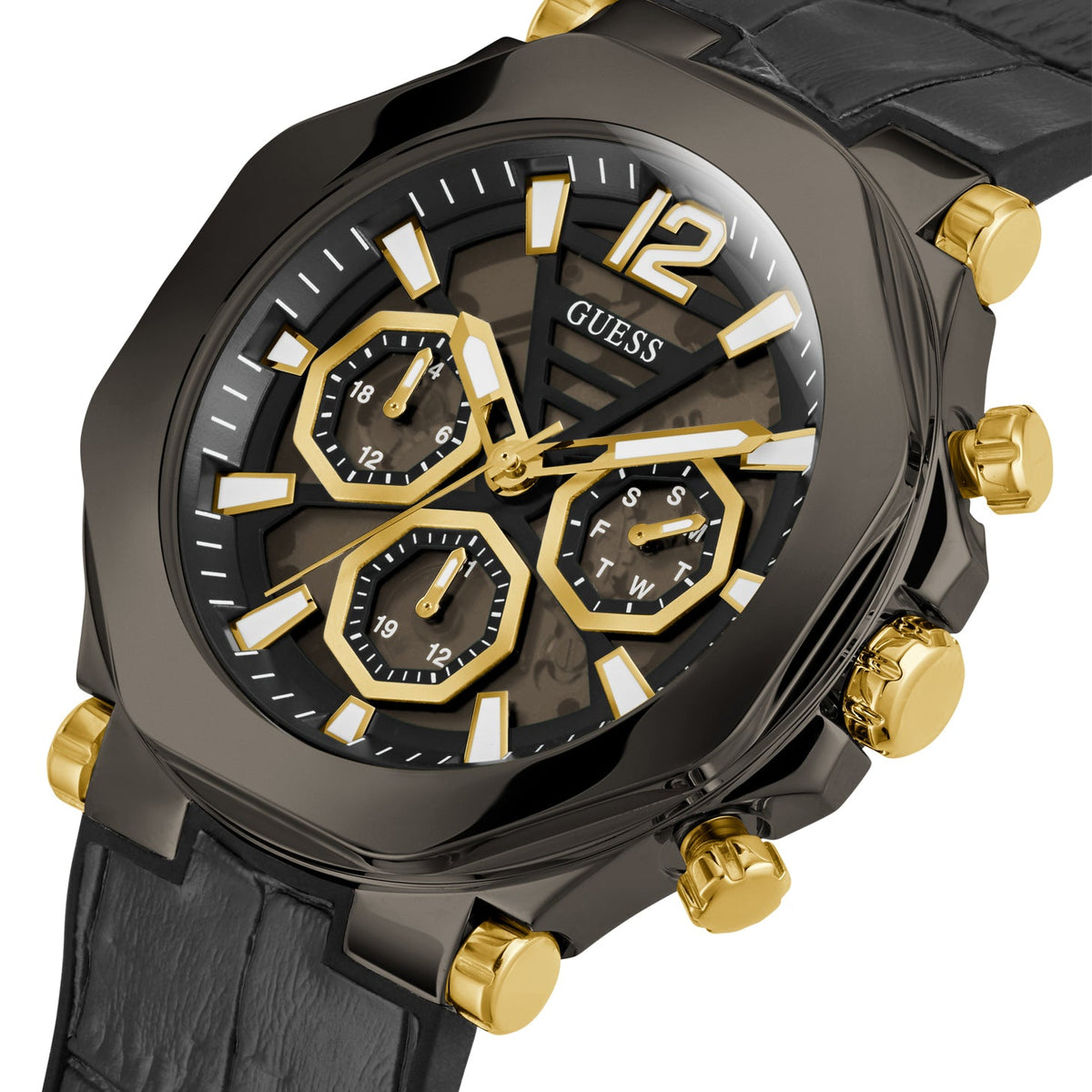 Mens black guess watch top