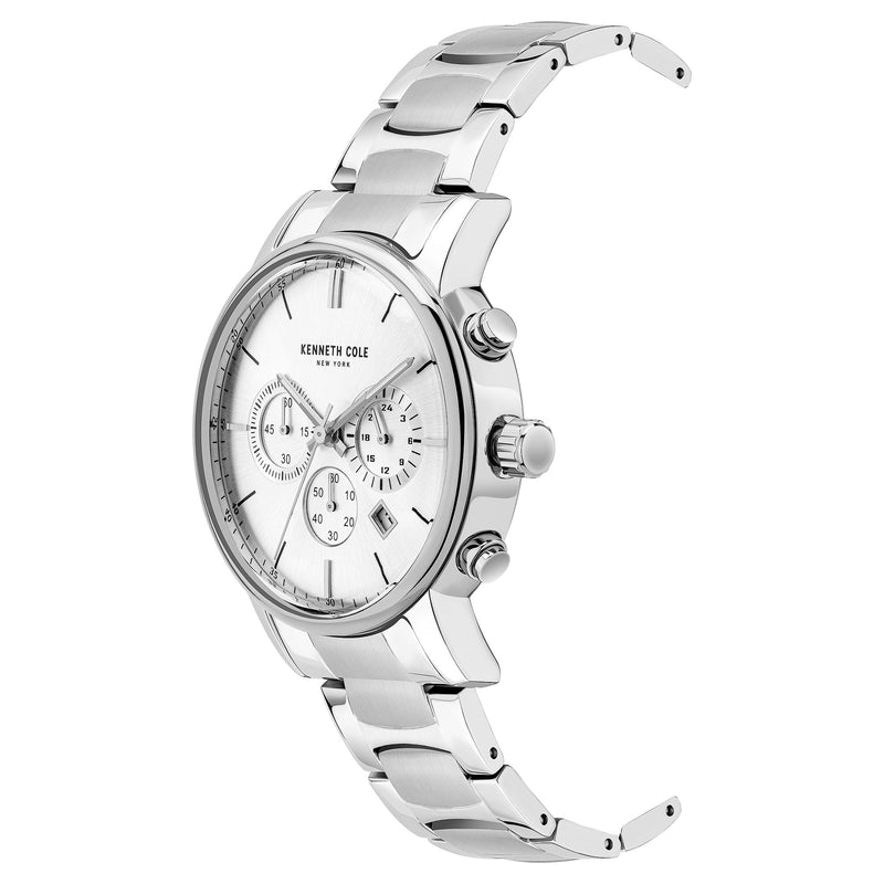 Chronograph Watch - Kenneth Cole Men's Silver Watch KC50955001