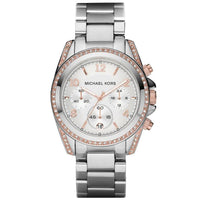 Chronograph Watch - Michael Kors MK5459 Ladies Runway Two-Tone Silver Watch