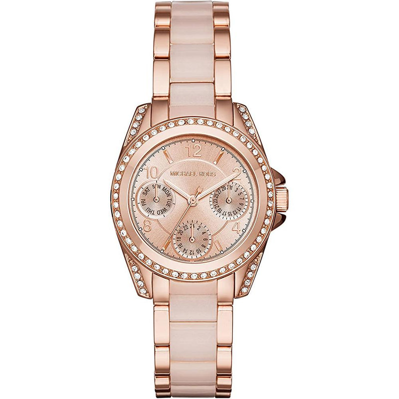 Chronograph Watch - Michael Kors MK6175 Ladies Mini Blair Rose Gold Watch