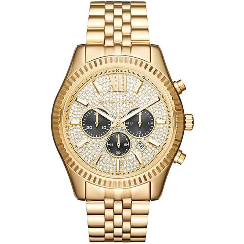 Chronograph Watch - Michael Kors MK8494 Men's Lexington Gold Watch