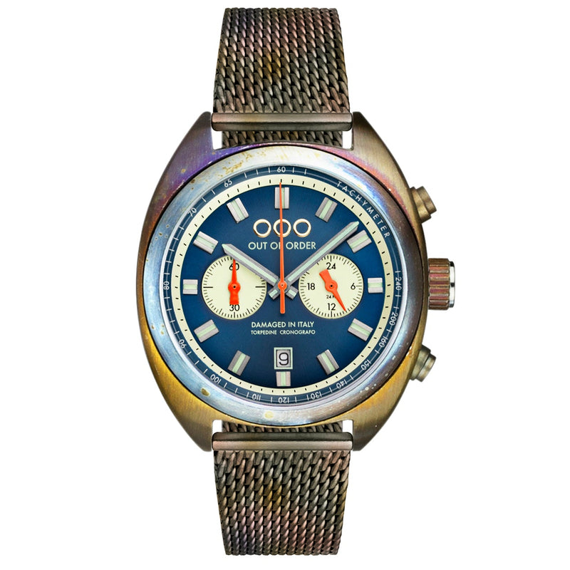 Chronograph Watch - Out Of Order Men's Blue Torpedine Chrono Watch OOO.001-12.BL.CR