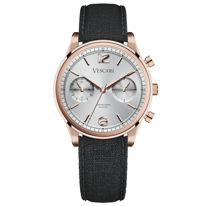 Chronograph Watch - Vescari Chestor Rosegold Black Chronograph Watch VSC-02RGB-3