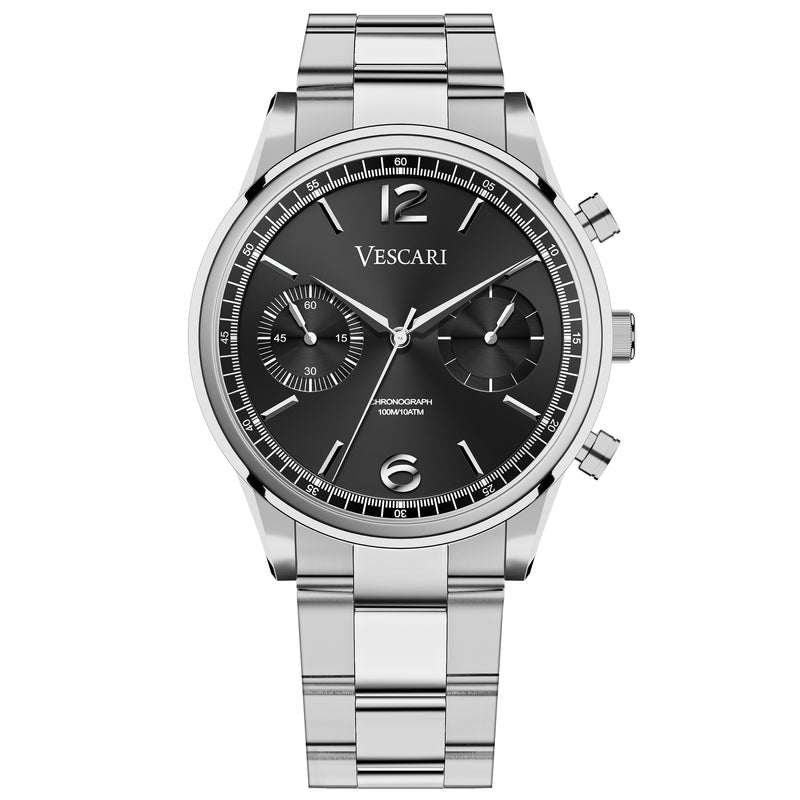 Chronograph Watch - Vescari Chestor Steel Black Chronograph Watch VSC-02SB-5