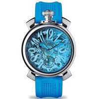 Mechanical Watch - Gaga Milano Men's Blue Skeleton Mechanical Watch 5310SKY