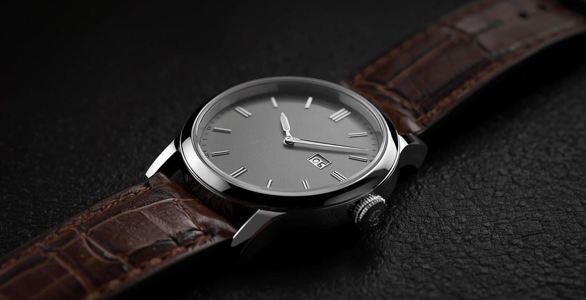 Define your style with a leather strap watch that speaks elegance.