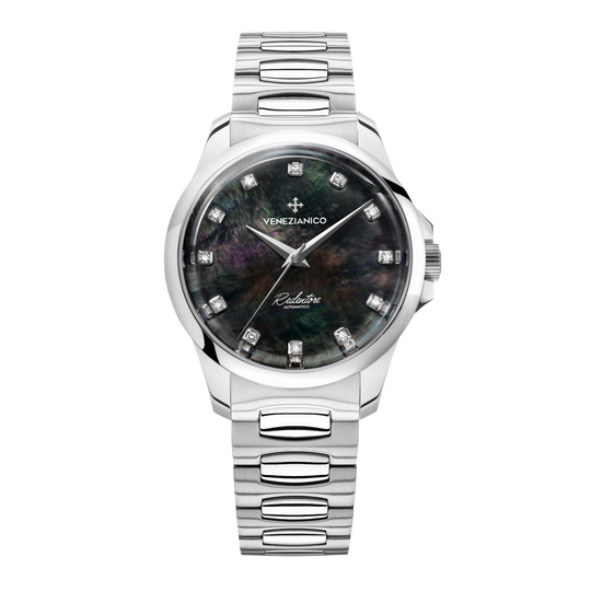 Venezianico Redentore 36mm Diamond Automatic Black MOP Watch 1121521C