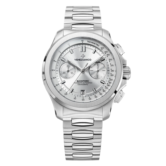 Venezianico Automatic Chronograph Watch Bucintoro 40mm Silver 8221503C