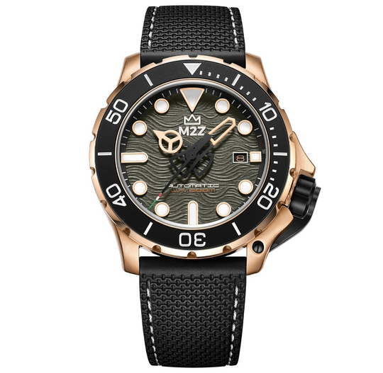 M2Z 200-008 Men's Diver 200 Black IP Rose Gold Watch