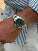 Casio Matte Men's Green Silver Watch