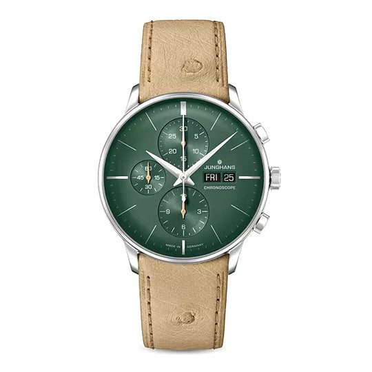 Junghans Meister Chronoscope Men's Green/Beige Watch 27/4222.03