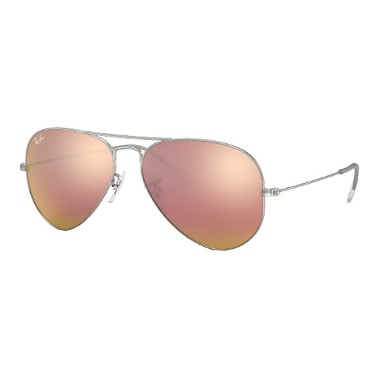Ray-Ban Aviator Flash RB3025 Silver Copper Sunglasses