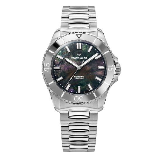 Venezianico Nereide Tungsteno 39 Men’s Diver Automatic Grey MOP Watch 3121540C