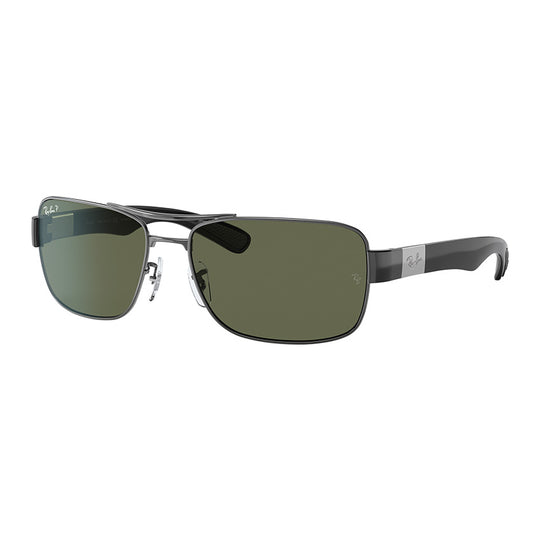 Ray-Ban RB3522 Gunmetal Green Square Sunglasses