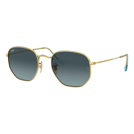 Ray-Ban Hexagonal RB3548N Gold Blue Gradient Sunglasses