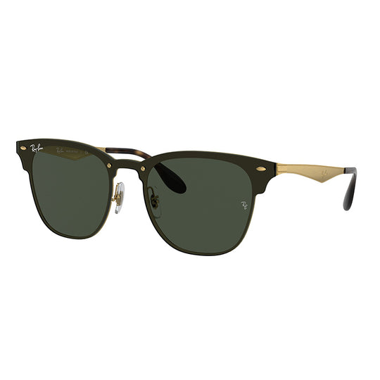 Ray-Ban Blaze Clubmaster RB3576N Gold Green Sunglasses