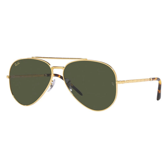 Ray-Ban RB3625 New Aviator Gold Green Sunglasses