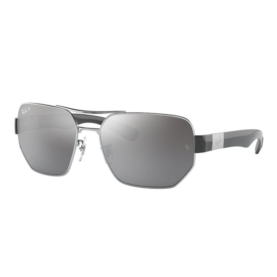 Ray-Ban RB3672 Irregular Silver Mirror Polarized Sunglasses