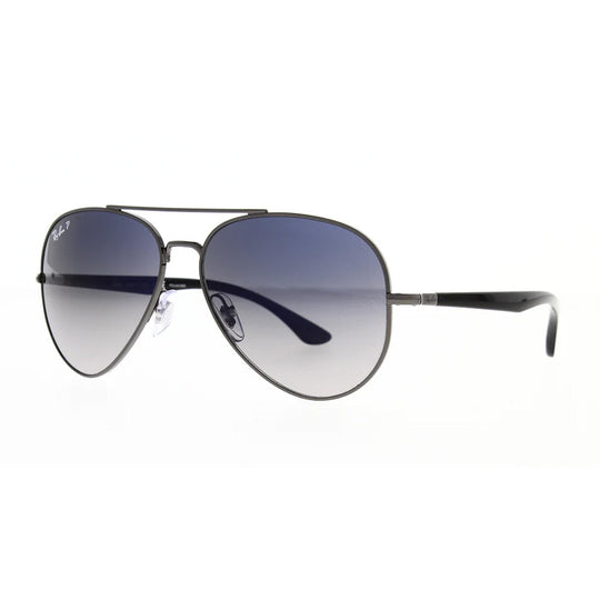 Ray-Ban RB3675 Aviator Gunmetal Blue Grey Polarized Sunglasses