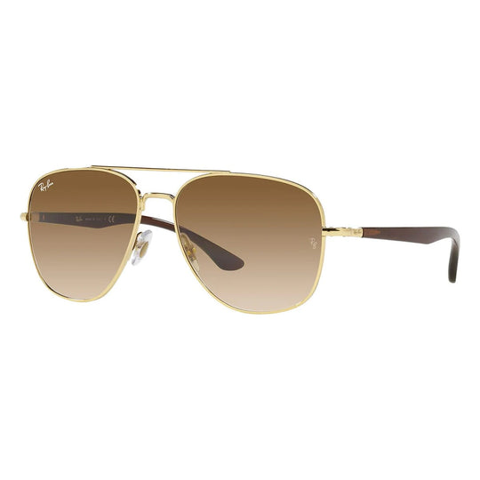 Ray-Ban Square RB3683 Gold Brown Gradient Sunglasses