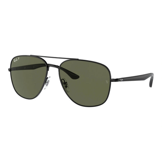 Ray-Ban Square RB3683 Black Green Polarised Sunglasses