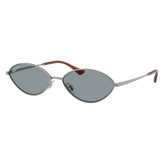 Ray-Ban Kai Bio-Based RB3757 Gunmetal Blue Polarised Oval Sunglasses