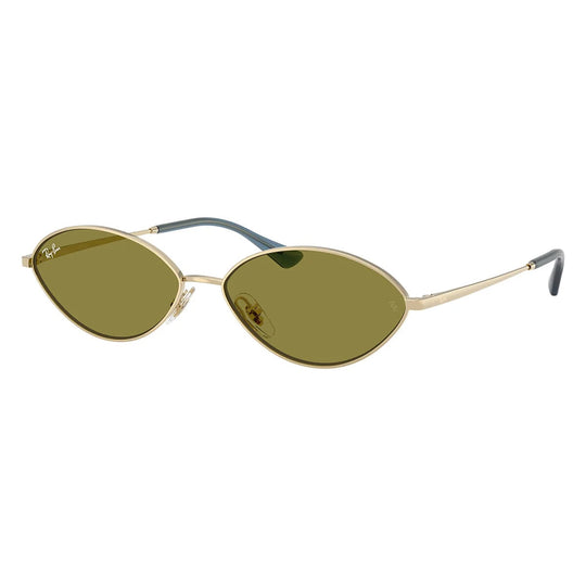Ray-Ban Kai Bio-Based RB3757 Gold Green Oval Sunglasses