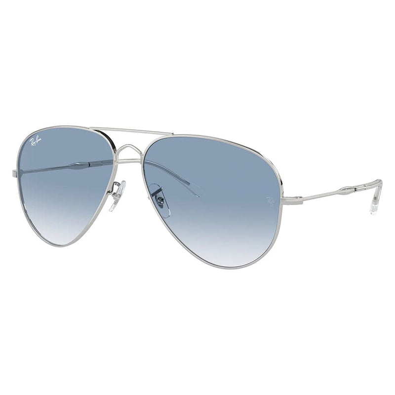 Ray-Ban RB3825 Silver Blue Gradient Old Aviator Polarised Sunglasses