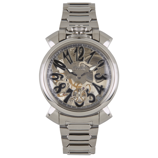 GaGà Milano Watch Manuale Forty-Four 44mm Skeleton Steel